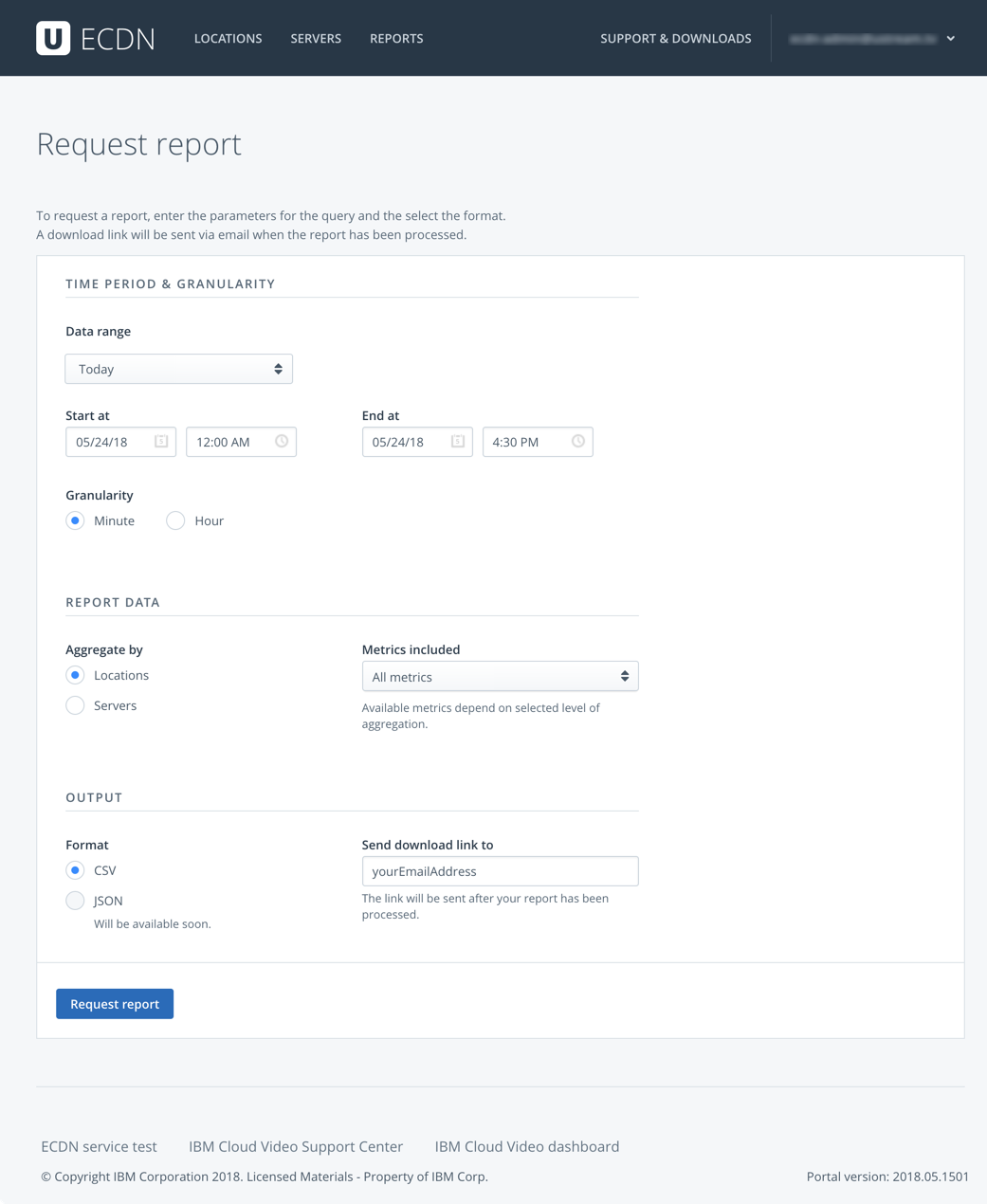 request report page screenshot